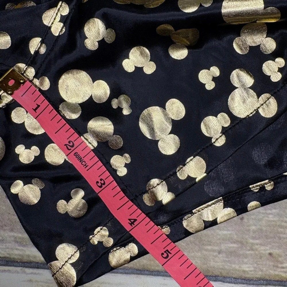VTG Disney Mickey Mouse Black Gold Metallic Lightweight Mens Boxer Shorts Sz XL